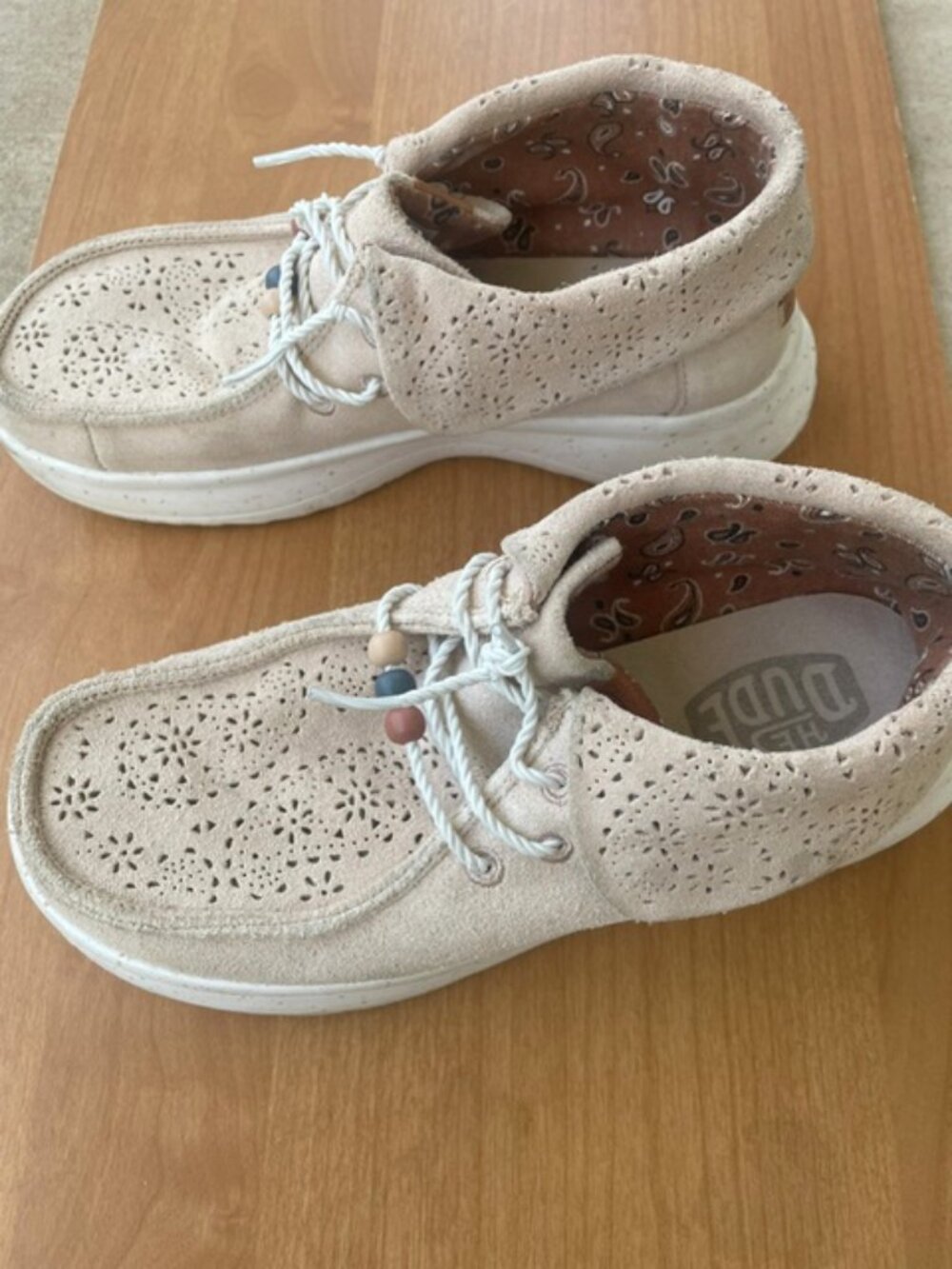 Hey Dude Women's Wendy Peak Fold Boot Suede Walking Shoes, Tan, Size 8 - Picture 3 of 6